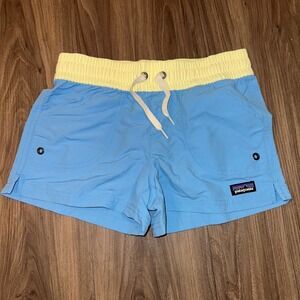 Patagonia Kids Costa‎ Rica Baggies Shorts 3" Blue Yellow Recycled Nylon M